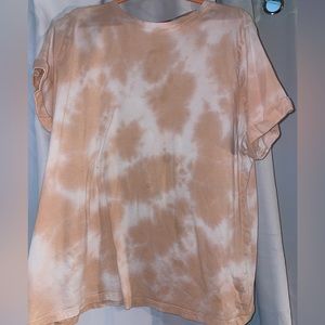 Orange and White Tie-Dye Top